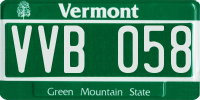 VT license plate VVB058