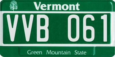 VT license plate VVB061