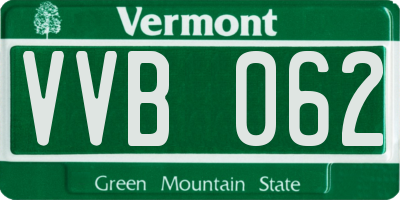 VT license plate VVB062