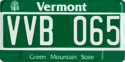 VT license plate VVB065