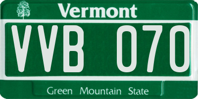 VT license plate VVB070