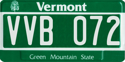VT license plate VVB072