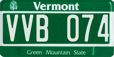 VT license plate VVB074
