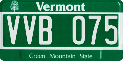VT license plate VVB075