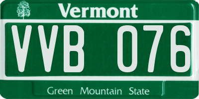 VT license plate VVB076