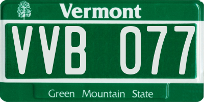 VT license plate VVB077