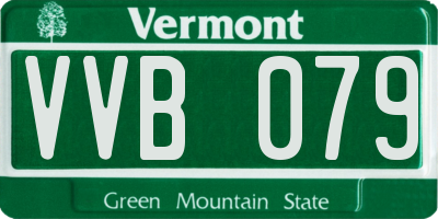 VT license plate VVB079