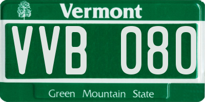 VT license plate VVB080