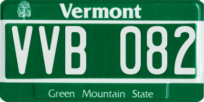 VT license plate VVB082