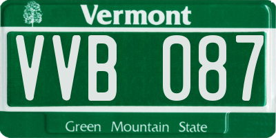 VT license plate VVB087