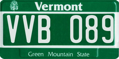 VT license plate VVB089
