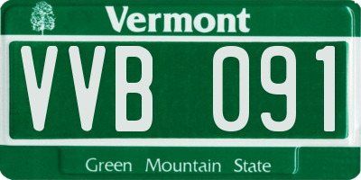 VT license plate VVB091