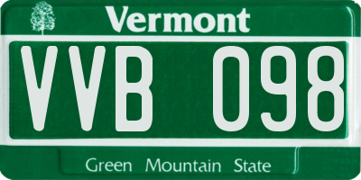 VT license plate VVB098