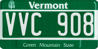 VT license plate VVC908