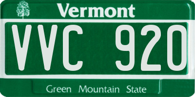 VT license plate VVC920