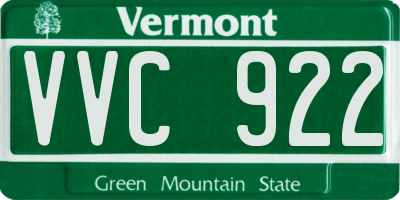 VT license plate VVC922