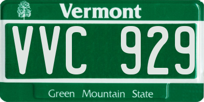 VT license plate VVC929