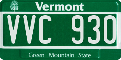 VT license plate VVC930