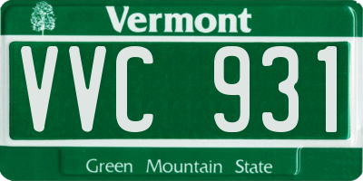VT license plate VVC931