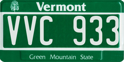 VT license plate VVC933