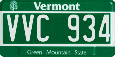 VT license plate VVC934