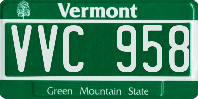 VT license plate VVC958