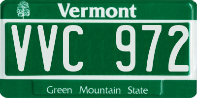 VT license plate VVC972