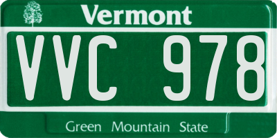 VT license plate VVC978