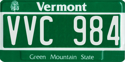 VT license plate VVC984