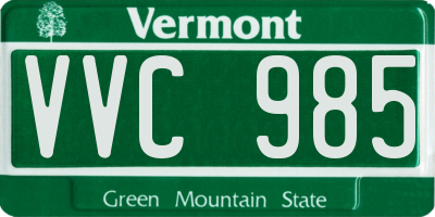 VT license plate VVC985