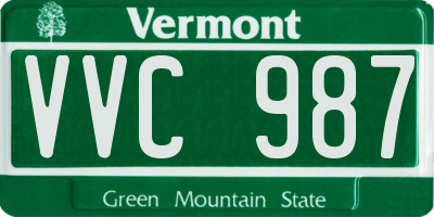 VT license plate VVC987