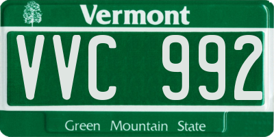 VT license plate VVC992
