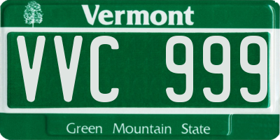 VT license plate VVC999