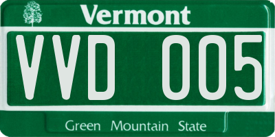 VT license plate VVD005