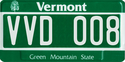 VT license plate VVD008