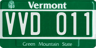 VT license plate VVD011