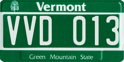 VT license plate VVD013