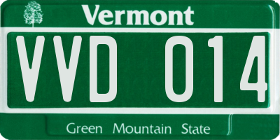 VT license plate VVD014