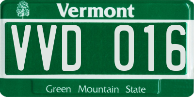 VT license plate VVD016