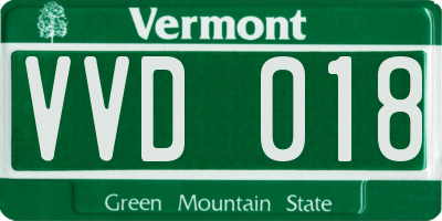 VT license plate VVD018