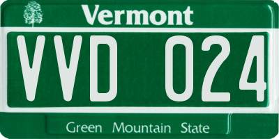 VT license plate VVD024