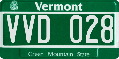 VT license plate VVD028