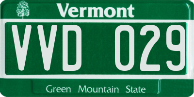VT license plate VVD029