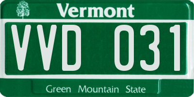 VT license plate VVD031