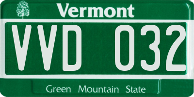 VT license plate VVD032