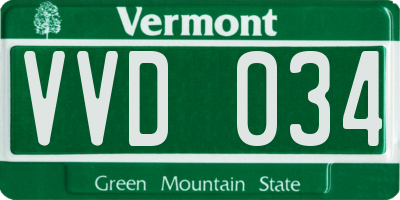 VT license plate VVD034