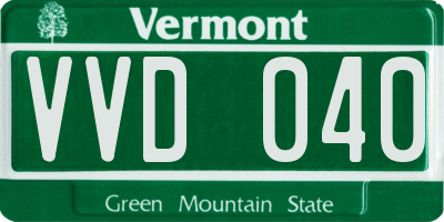 VT license plate VVD040