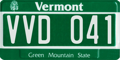 VT license plate VVD041