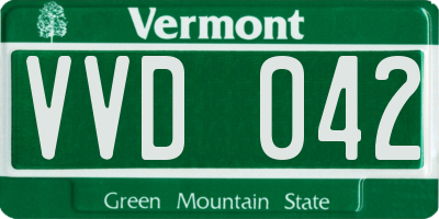VT license plate VVD042