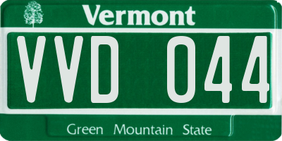 VT license plate VVD044